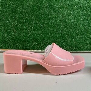 Steve Madden‎ Harlin Platform Slide Sandals Block Heel Pink Y2K Style Womens 7 M